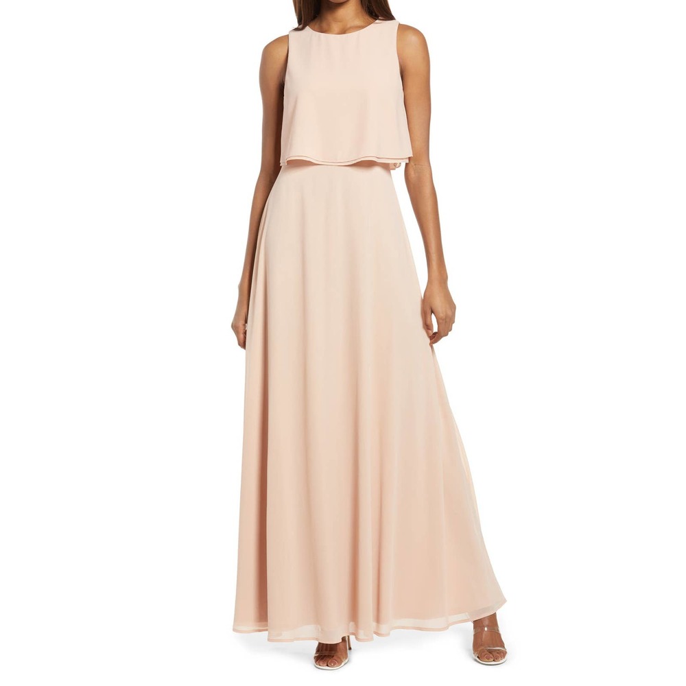 Lulus utterly enchanting flowy dress light pink - Picture 1 of 7